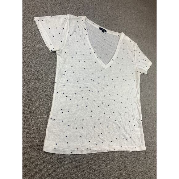 Rails Women Extra Small‎ White Black Star Print V-neck T-shirt - Picture 11 of 12